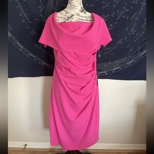 Vince Camuto Off-Shoulder Ruched Sheath Dress — Size 12 (NWT) (Run Small)